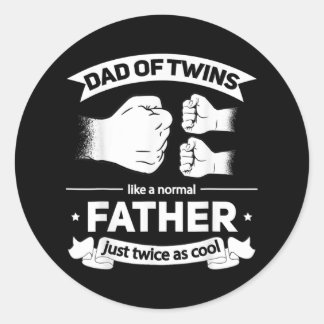 Mens Dad of Twins 2022 Father twice as cool Twin Classic Round Sticker