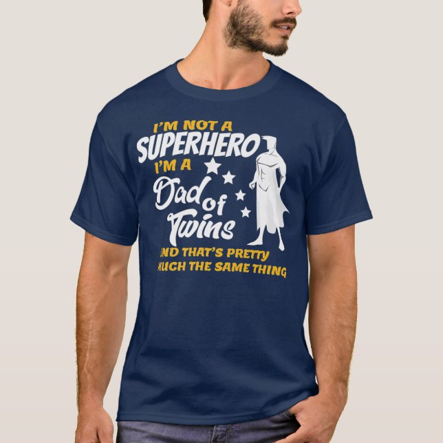 Mens Dad of Twins  Funny Gift for Twins Father T-Shirt (Front)