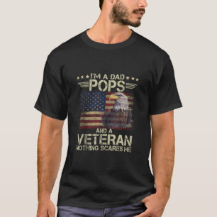 Mens Dad Pops Veteran American Flag Proud eagle Fa T-Shirt