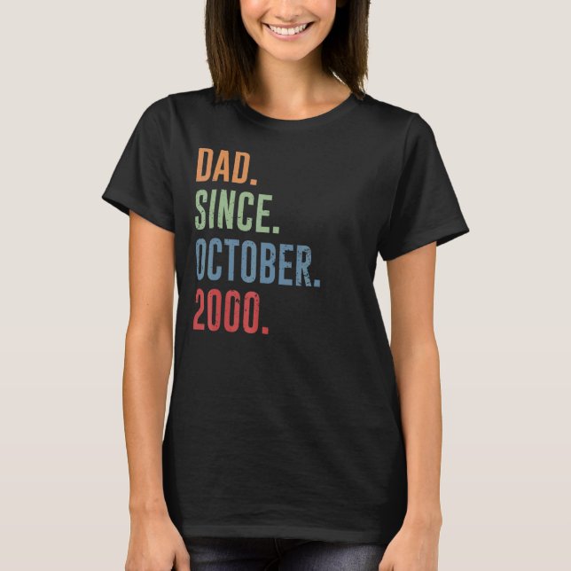 Mens Dad Since October 2000 T-Shirt (Front)