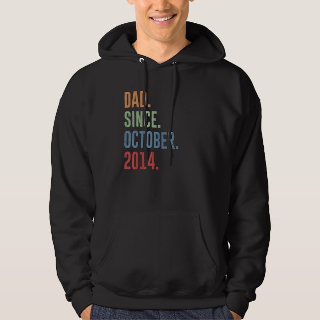 Mens Dad Since October 2014 Hoodie (Front)