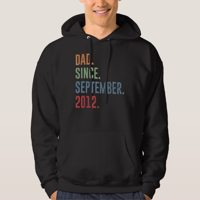Mens Dad Since September 2012 Hoodie (Front)