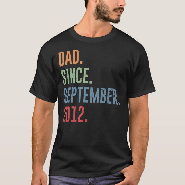 Mens Dad Since September 2012 T-Shirt (Front)