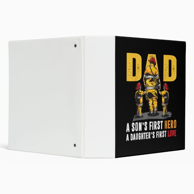 Mens Dad Sons First Hero Daughters First Love Fire Binder (Background)