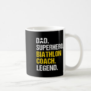 Mens Dad Superhero Biathlon Coach Funny Biathlon C Coffee Mug