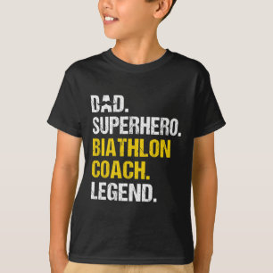 Mens Dad Superhero Biathlon Coach Funny Biathlon C T-Shirt