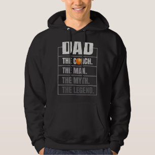 Mens Dad The Coach Man Myth The Legend Table Tenni Hoodie