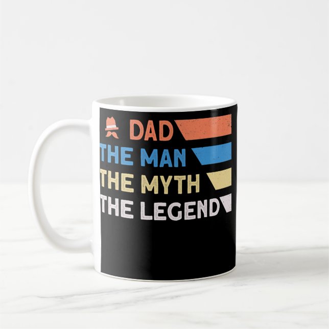 Mens Dad The Man The Myth The Legend Dad Father Coffee Mug (Left)