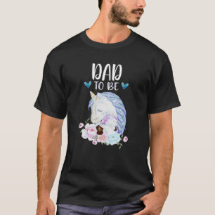 Mens Dad To Be Unicorn Baby Shower For Girl Floral T-Shirt