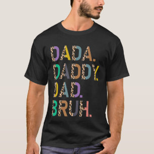 Mens Dada Daddy Dad Bruh Leopard Happy Father's D T-Shirt