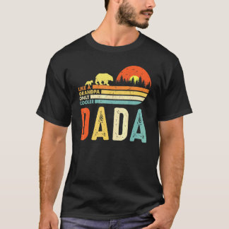 Mens Dada Like A Grandpa Only Cooler For Men Retro T-Shirt