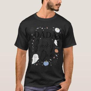 Mens Dada of the Spooky One First Birthday Blue Bo T-Shirt