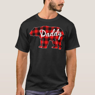 Mens Daddy Bear Buffalo Plaid Family Matching Fath T-Shirt