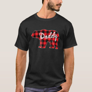 Mens Daddy Bear Buffalo Plaid Family Matching T-Shirt