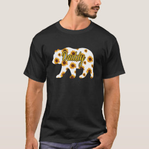 Mens Daddy Bear Matching Family Sunflower Pattern  T-Shirt