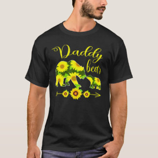 Mens Daddy Bear Sunflower Cute T-Shirt