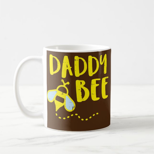 Mens Daddy Bee Family Matching Beekeeping Dad Coffee Mug (Left)