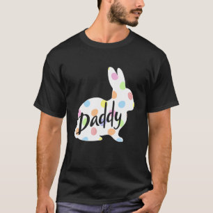Mens Daddy Bunny Easter Egg Polka Dot Bunny Rabbit T-Shirt