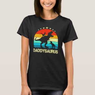 Mens Daddy Dinosaur Daddysaurus 2 Two Kids Father' T-Shirt