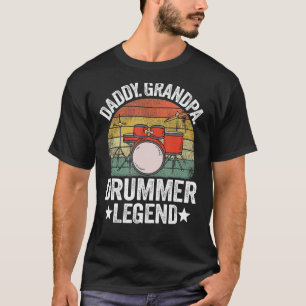 Mens Daddy Grandpa Drummer Legend Drums Vintage Dr T-Shirt