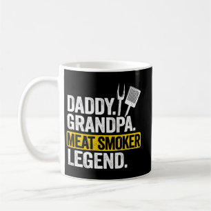 Mens Daddy Grandpa Meat Smoker Legend Grillfather  Coffee Mug