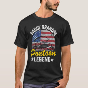 Mens Daddy Grandpa Pontoon Captain Dad American Fl T-Shirt