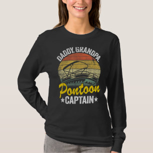 Mens Daddy Grandpa Pontoon Captain Dad Pontoon Boa T-Shirt