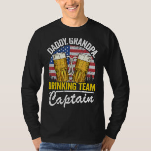 Mens Daddy Grandpa Usa Drinking Team Captain 4th O T-Shirt