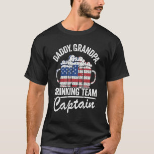 Mens Daddy Grandpa Usa Drinking Team Captain 4th O T-Shirt