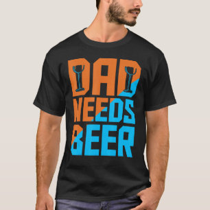 Mens Daddy Needs A Beer Father's Day Costumer T-Shirt