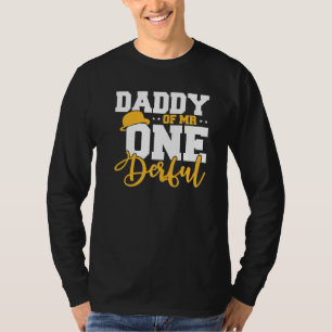 Mens Daddy Of Mr One Derful Happy 1st Birthday Pap T-Shirt