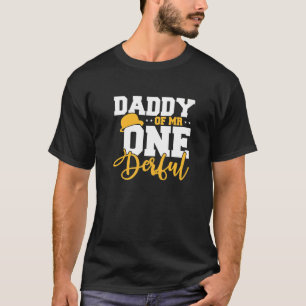 Mens Daddy Of Mr One Derful Happy 1st Birthday Pap T-Shirt