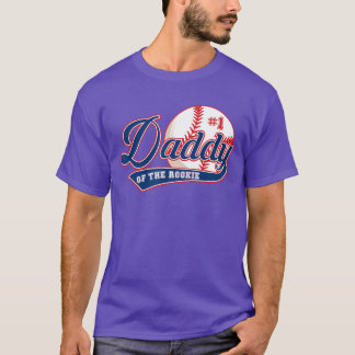 Mens Daddy of Rookie of Year st Birthday Baseball T-Shirt