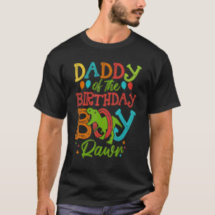 Mens Daddy Of The Birthday Boy Rawr Rex Dinosaurs T-Shirt