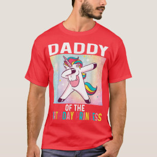 Mens Daddy of the Birthday Girl Unicorn Birthday T-Shirt