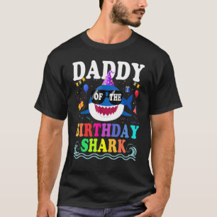 Mens Daddy Of The Shark Birthday Dad Matching Fami T-Shirt