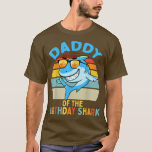 Mens Daddy of the Shark Birthday Dad Matching Fami T-Shirt
