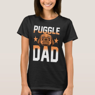 Mens Daddy Puggle Dad Dog Owner Dog Pet Animal Pug T-Shirt