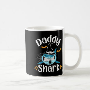 Mens Daddy Shark Funny Halloween Daddy Announcemen Coffee Mug