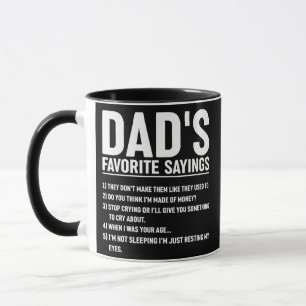 Mens Dad's Favourite Sayings Funny Fathers Day Mug