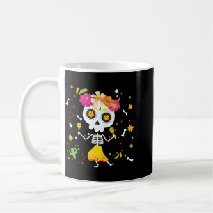 Mens Dancing Skeleton Dia De Los Muertos Mexican Coffee Mug