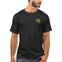 Men's Dark T-Shirt With Gold Wolfhound Head