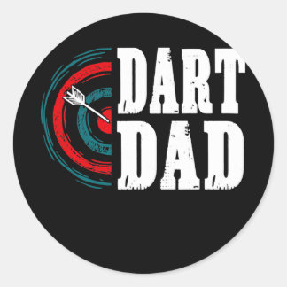 Mens Dart Dad Darts Player Father Dartboard Classic Round Sticker