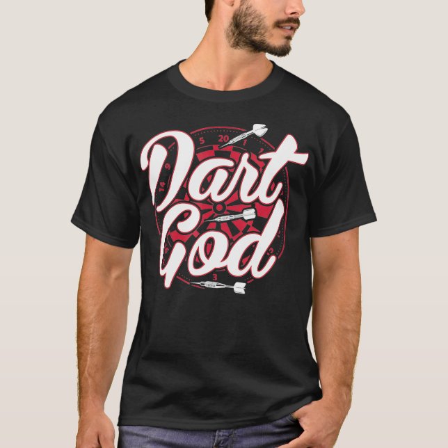 Mens Dart God Funny Dart Gift T-Shirt (Front)
