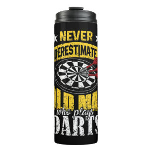 Mens Dart Player Never Underestimate An Old Man Wh Thermal Tumbler