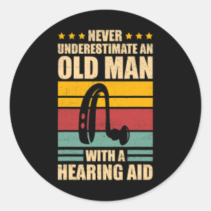 Mens Deaf Awareness ASL and Deaf Pride Classic Round Sticker