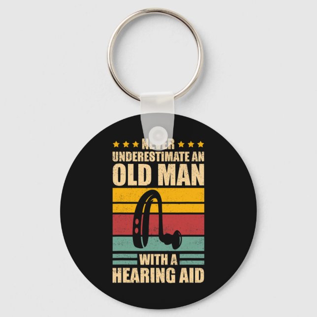 Mens Deaf Awareness ASL and Deaf Pride  Keychain (Front)