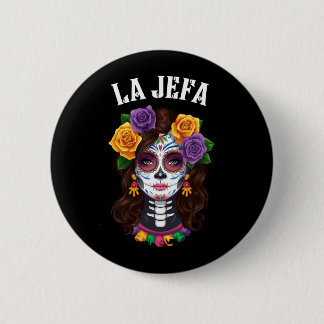 Mens Dia De Los Muertos Sugar Skull Mexican Latina 2 Inch Round Button