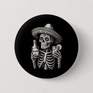 Mens Dia De Los Muertos Vintage Skeleton Day Of 2 Inch Round Button