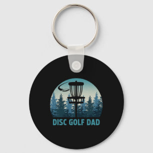 Mens Disc Golf Dad Vintage Father's Day Frisbee Go Keychain